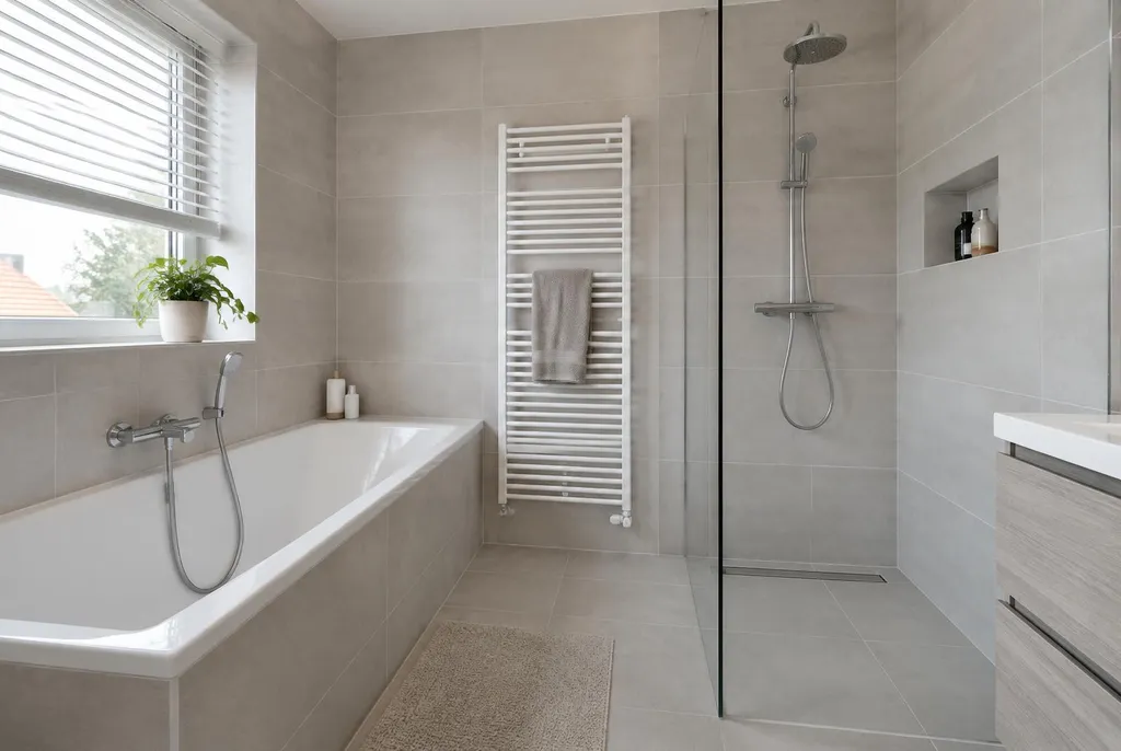 Kitbedrijf Emmeloord – badkamer met strak afgewerkte kitranden